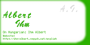 albert ihm business card